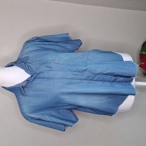 Twelve by Ontwelfth Women's Top Button-up Bamboo Cotton Blend L (runs small)